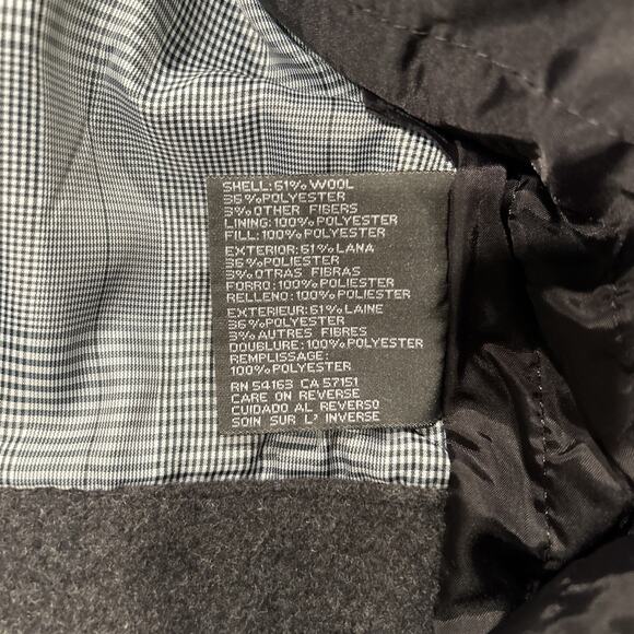 Kenneth Cole Reaction Men's Gray Double Breast Wool Blend Pea Coat - Size XL - Picture 8 of 12